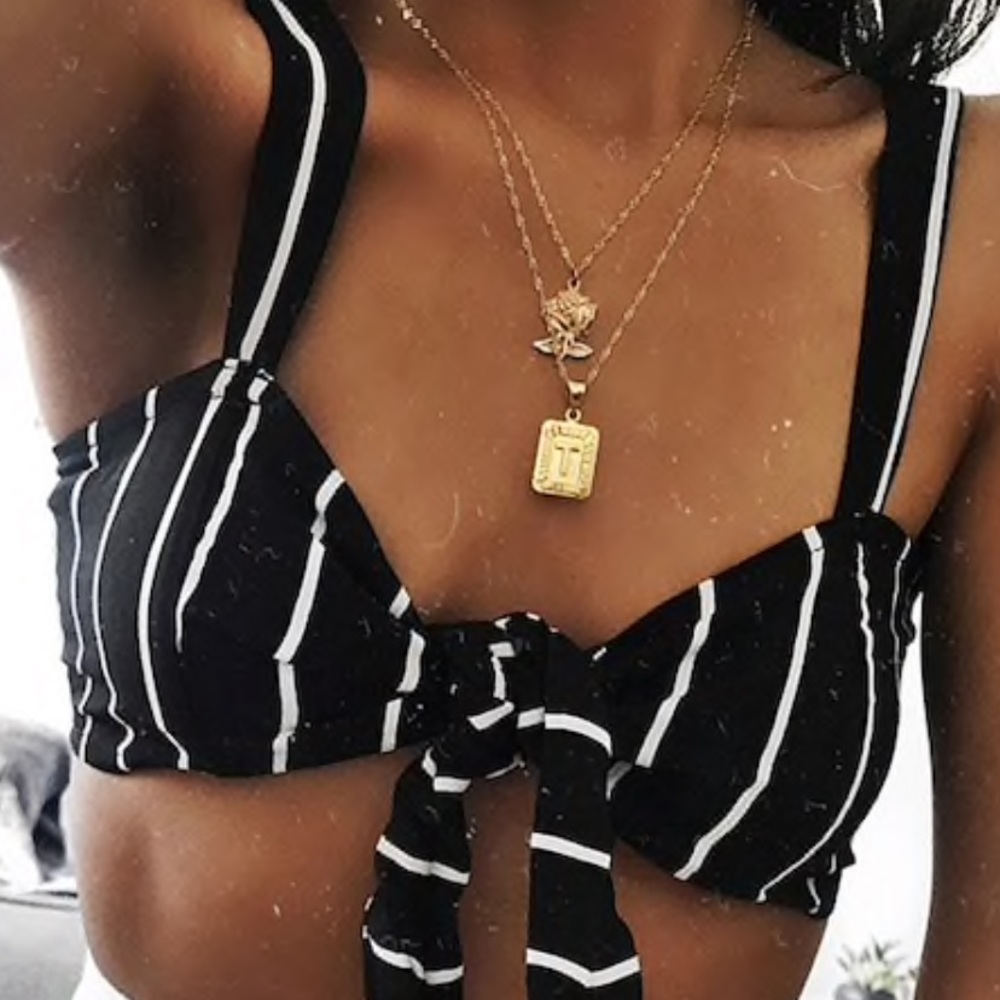 NWOT Striped crop top Size Small